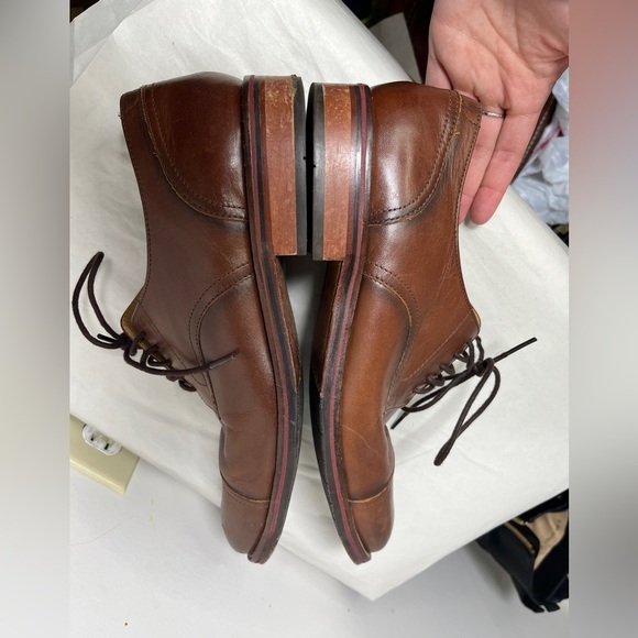 Men's Florsheim Cap Toe Oxford Cognac Brown Ortholite Size 9.5D - Picture 3 of 11